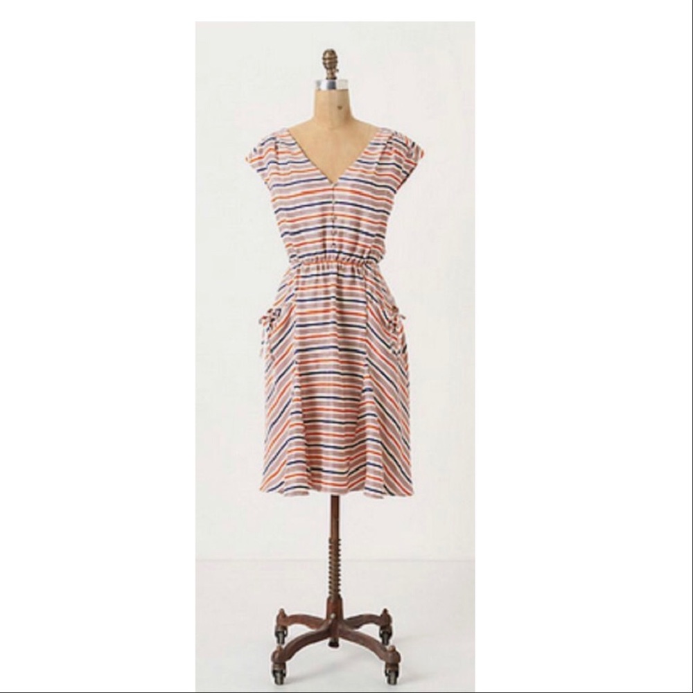 Anthro Postmark Vintage Inspired Silk Dress Size 4